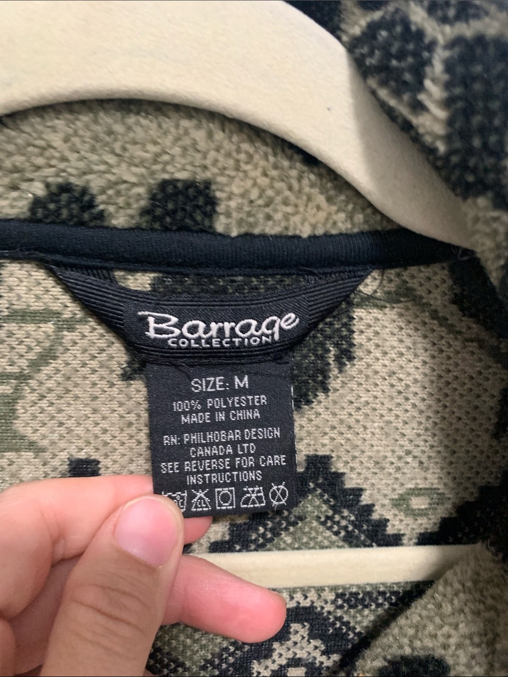 Vintage Barrage Fair Isle Reindeer Graphics Zip Front Fleece Jacket - Picture 2 of 7